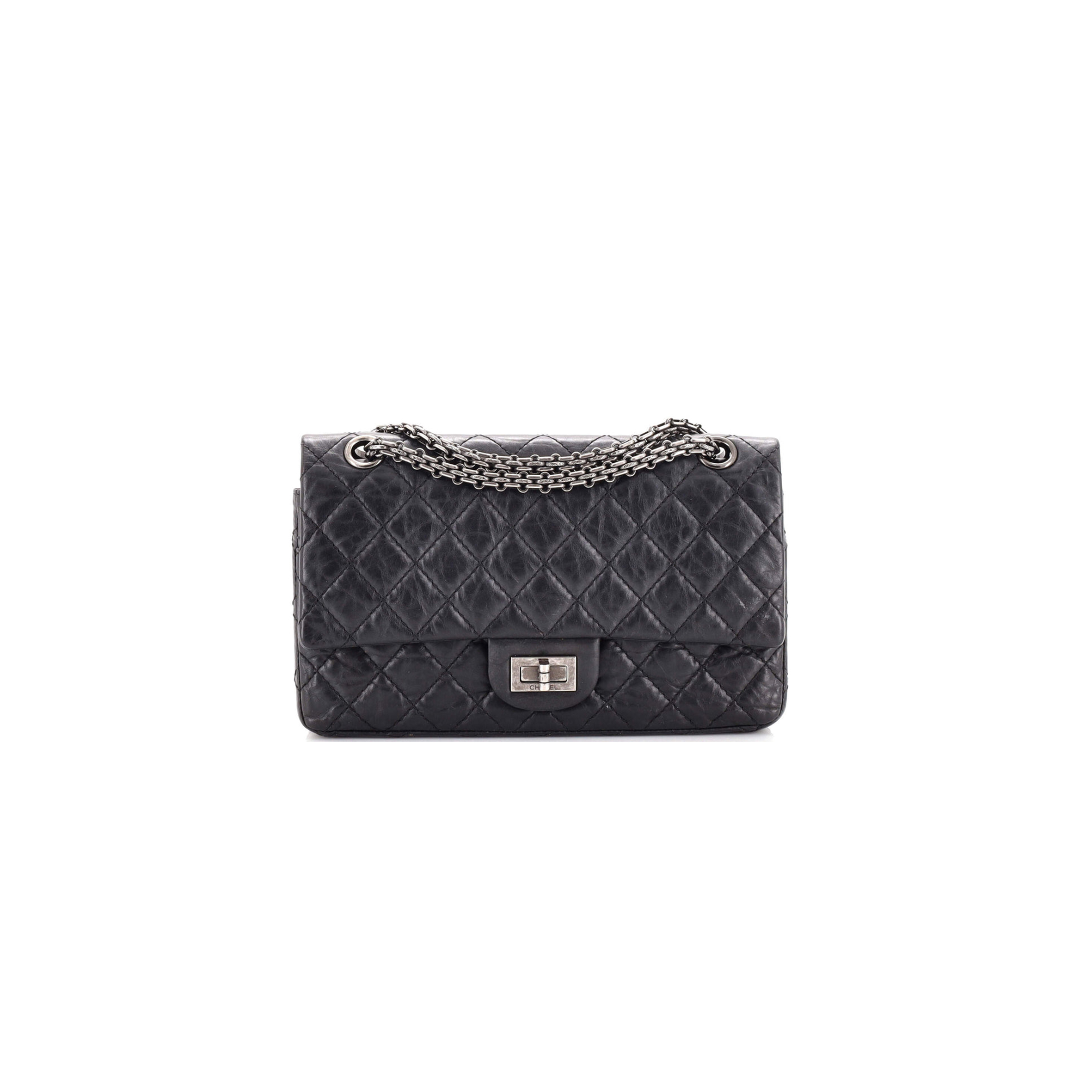 CHANEL MASTER AGED CALFSKIN QUILTED 2.55 REISSUE 226 FLAP GREY (28*19.5*7.5cm) 